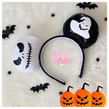 Mickey, Minnie, Disney, Disney Walt Disney, Personalizados, Tiara da Minnie, Minnie ears, Tiara Minnie, Orelhinha da Minnie, Orelha Minnie, Jack Skellington, Silhouette, Halloween