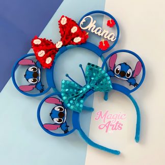 Mickey, Minnie, Disney, Disney Walt Disney, Personalizados, Tiara da Minnie, Minnie ears, Tiara Minnie, Orelhinha da Minnie, Orelha Minnie, Stitch, Ohana