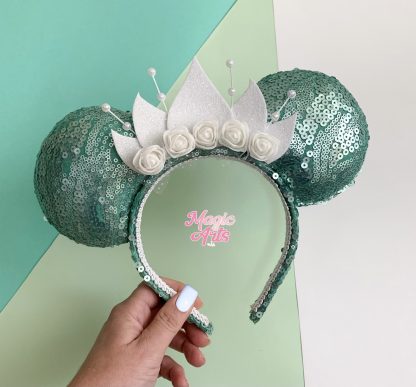 Mickey, Minnie, Disney, Disney Walt Disney, Personalizados, Tiara da Minnie, Minnie ears, Tiara Minnie, Orelhinha da Minnie, Orelha Minnie, laços personalizados, Princesa Tiana